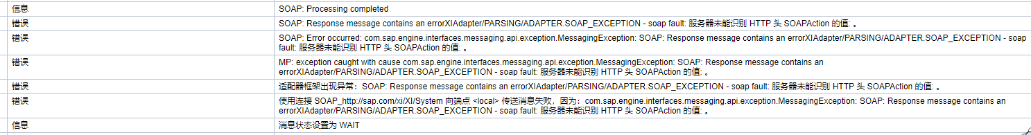 【SAP】PO/PI接口报错 服务器未能识别HTTP头SOAP Action的值